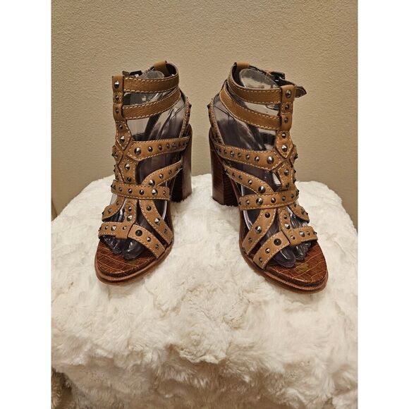 Sam Edelman Stacked Heel Studded Sandals Heels Size 7.5 - Picture 1 of 10